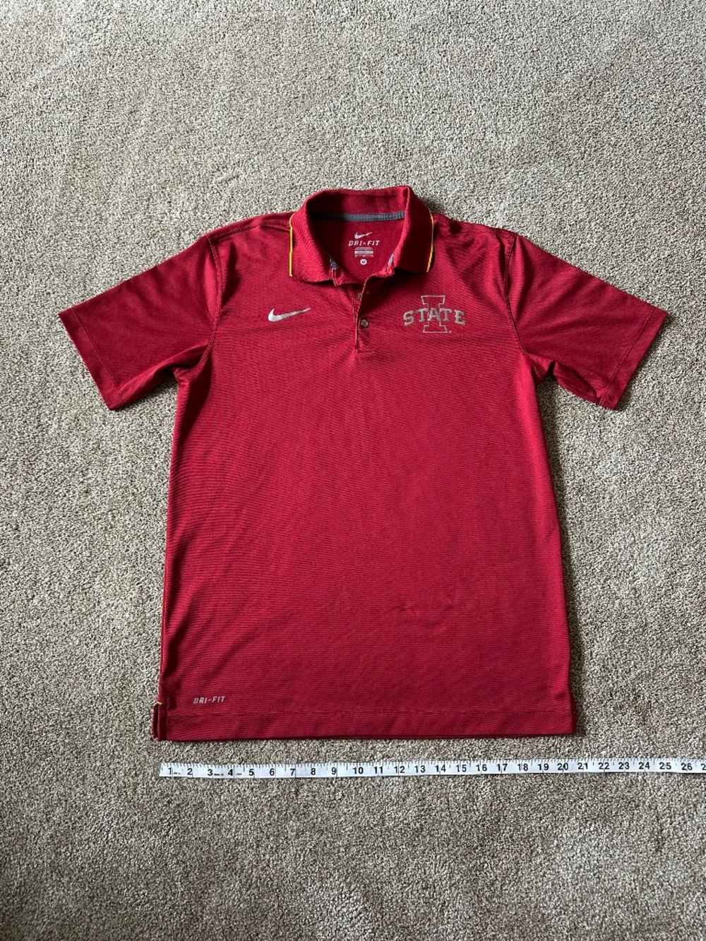 Nike Dri-FIT Iowa State Red Cyclones Polo Swoosh Golf Shirt Men's M